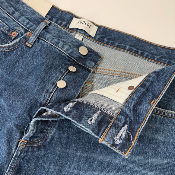 NEW Agolde Parker Jean Shorts | 31 Caution - Picture 9 of 14